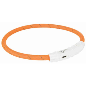 Svítící kroužek USB na krk M-L  45cm/7mm oranžový