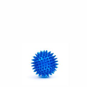 Míč s bodlinami - modrý, odolná (gumová) hračka z termoplastické pryže 6 cm