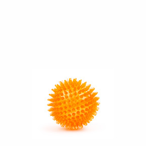 Míč s bodlinami - oranžový, odolná (gumová) hračka z termoplastické pryže 6 cm