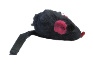 Myš s kožešinou, šedá chrastící - 5cm