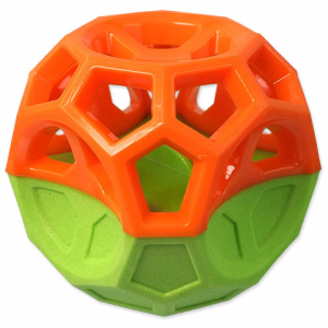 Míček Dog Fantasy s geometrickými obrazci oranžovo-zelený 8,5cm