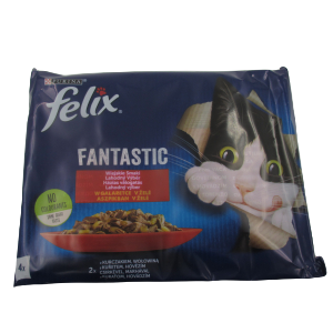 Felix Fantastic s hovězím a kuřetem v želé 4x85g