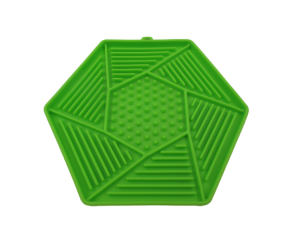 Lickn Snack Hexagon s přísavkami-podložka k pomalému krmení, 17cm, TPR/plast,zelená